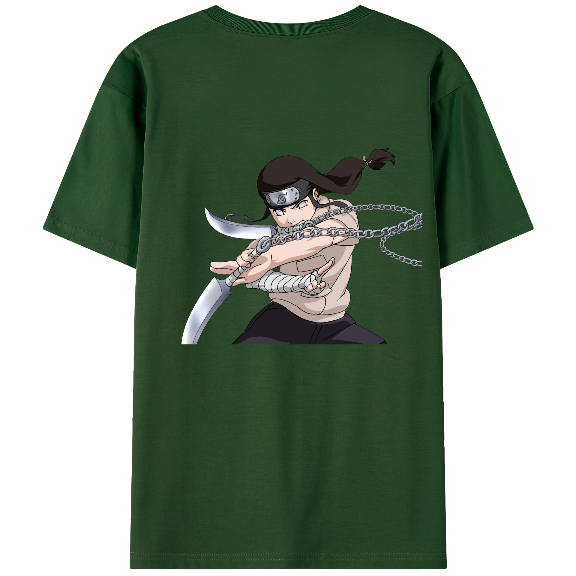 （画像用） NARUTO -ナルト- 日向ネジ Hyūga Neji 綿100％半袖Tシャツ（背面プリント）
